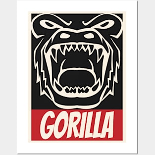 gorilla face vintage shirt Posters and Art